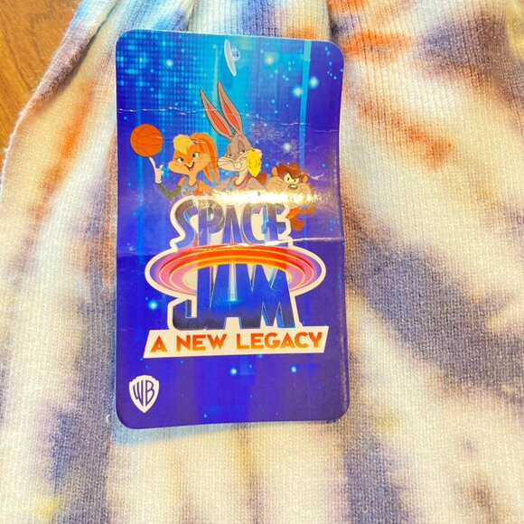 Warner Bros Space Jam a New Legacy Tie Dye Scarf with Orange Fringe - Picture 3 of 4